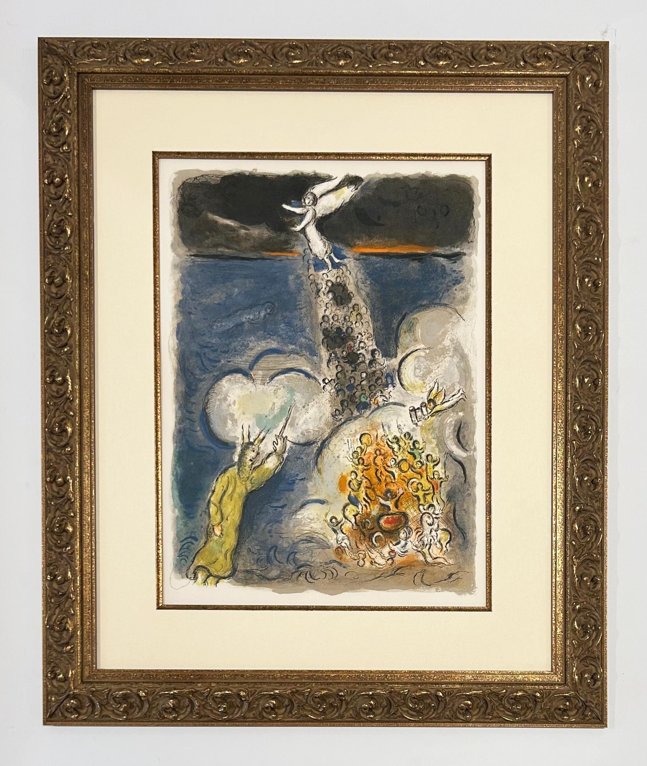 Moses Calls the Waters Down on the Egyptian Army - Print by Marc Chagall