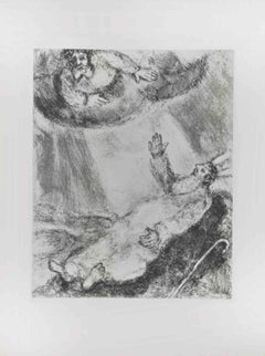 Moses Died Looking to the Promised Land - Etching by Marc Chagall - 1956