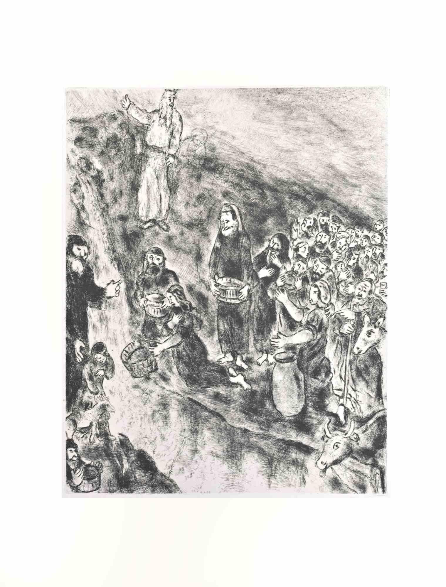 Etching on Montval wove paper, realized by Marc Chagall in 1931-39 and published by Tériade in 1956.

Edition of 275+30 out of commerce copies.

Not signed nor numbered, as issued.

Excellent impression with full margins a a bright and fresh