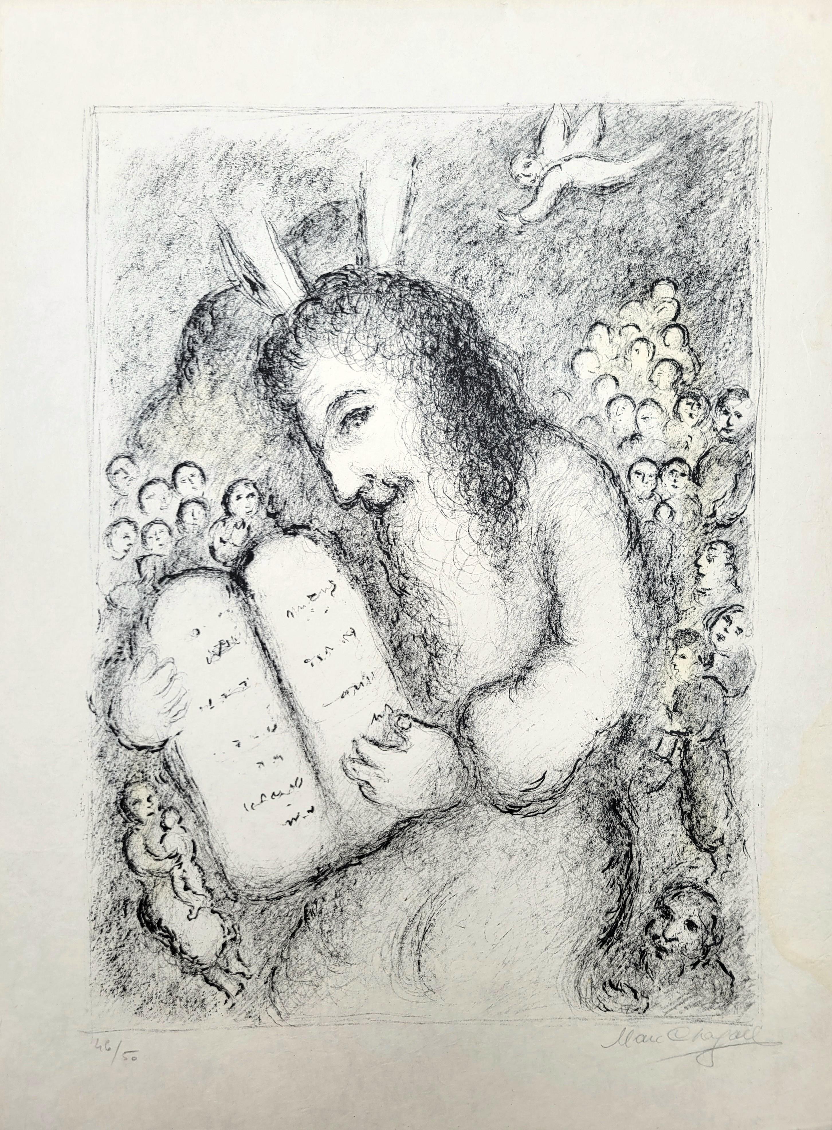 Moses /// Marc Chagall Israelitech Christianität Judaismus Religiöse Moderne Litho im Angebot 1