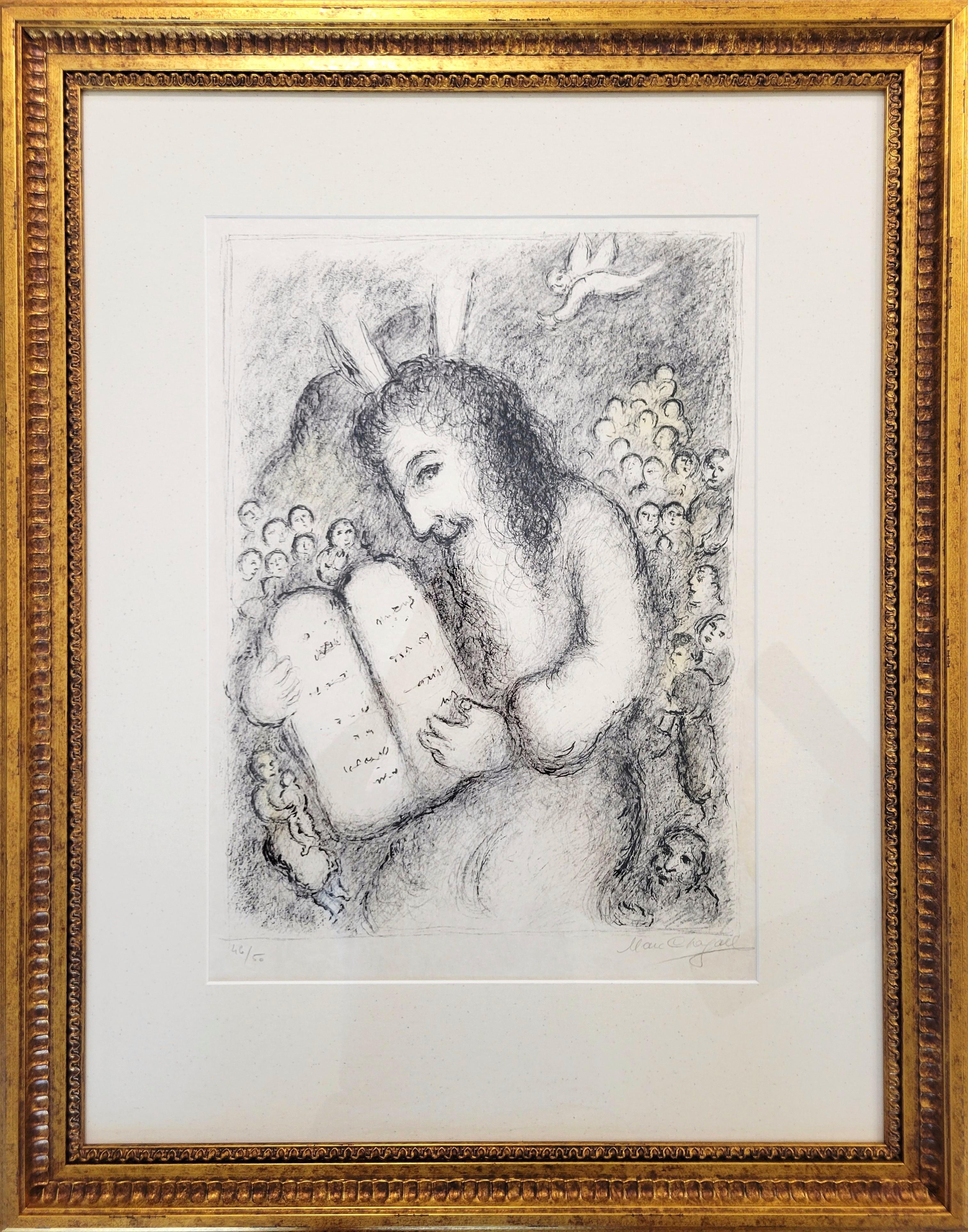 Moses /// Marc Chagall Israelitech Christianität Judaismus Religiöse Moderne Litho im Angebot 2
