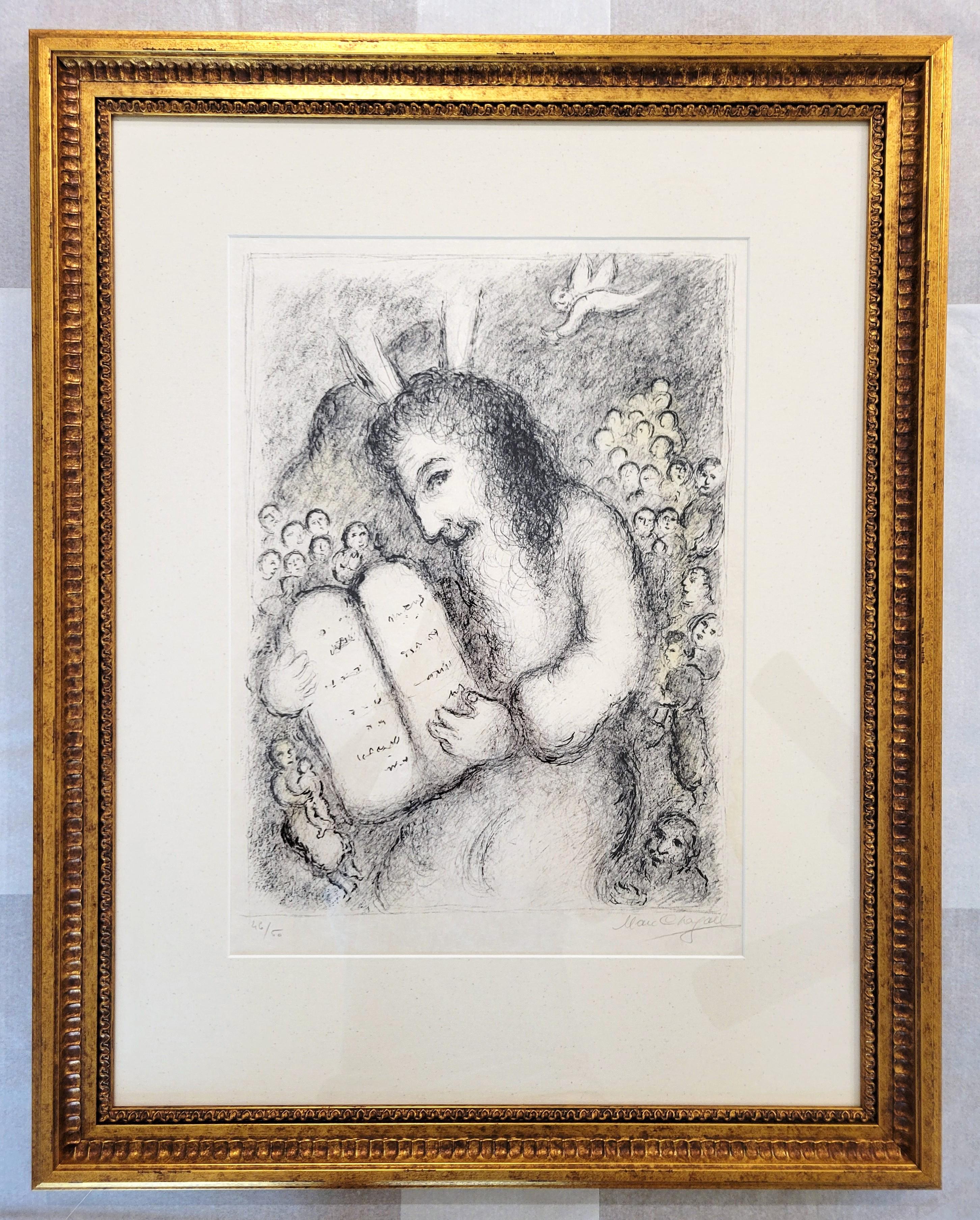Moses /// Marc Chagall Israelitech Christianität Judaismus Religiöse Moderne Litho im Angebot 3