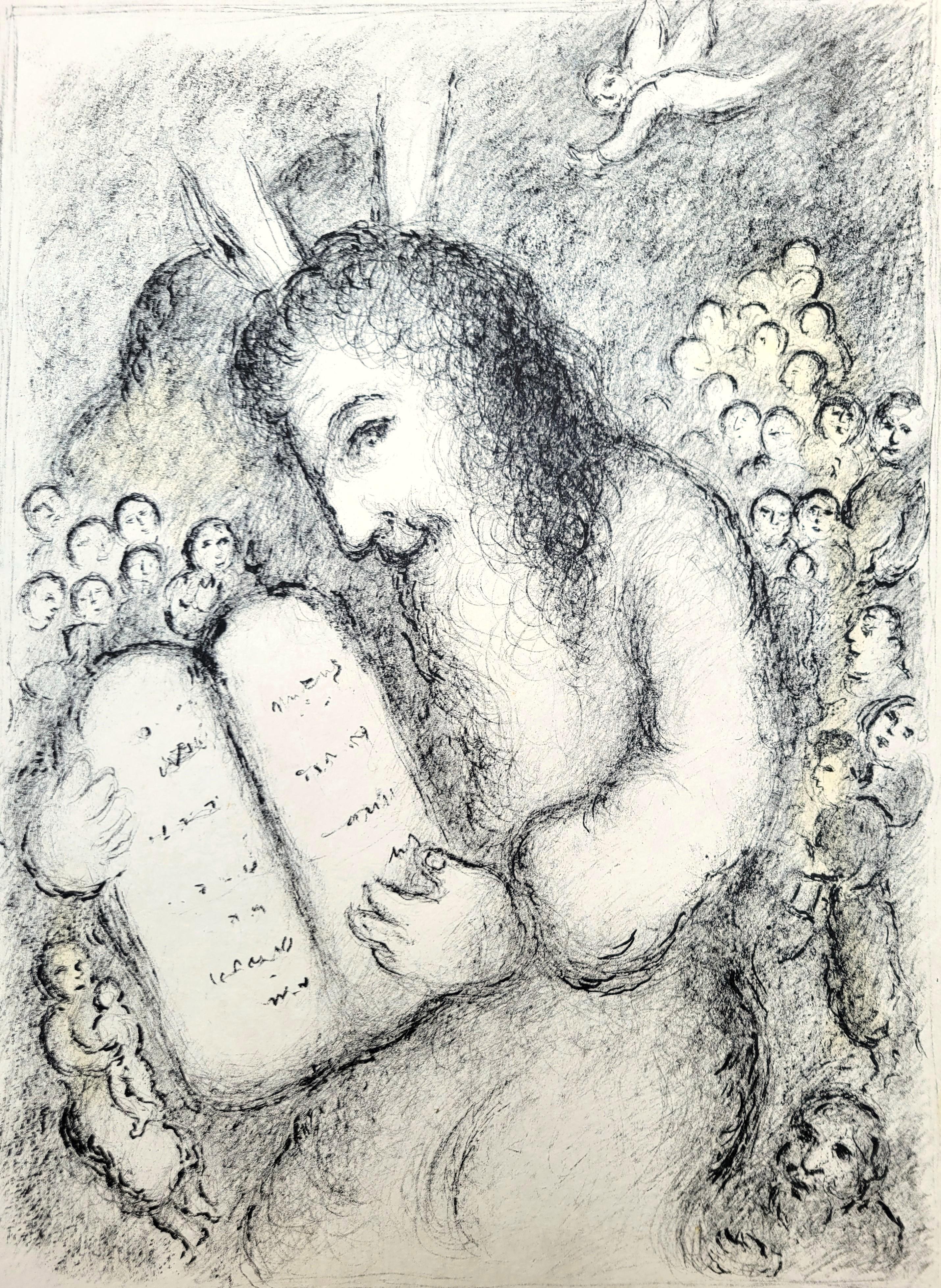 Moisés /// Marc Chagall Israelitas Cristianismo Judaísmo Religioso Litografía Moderna