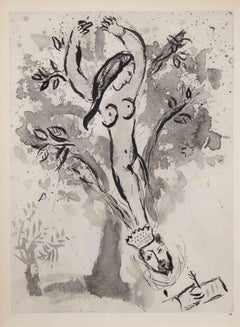 Moses rezitiert die Gebote - Héliogravüre von Marc Chagall - 1960
