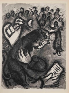 Moses Recites the Commandments - Héliogravure by Marc Chagall - 1960