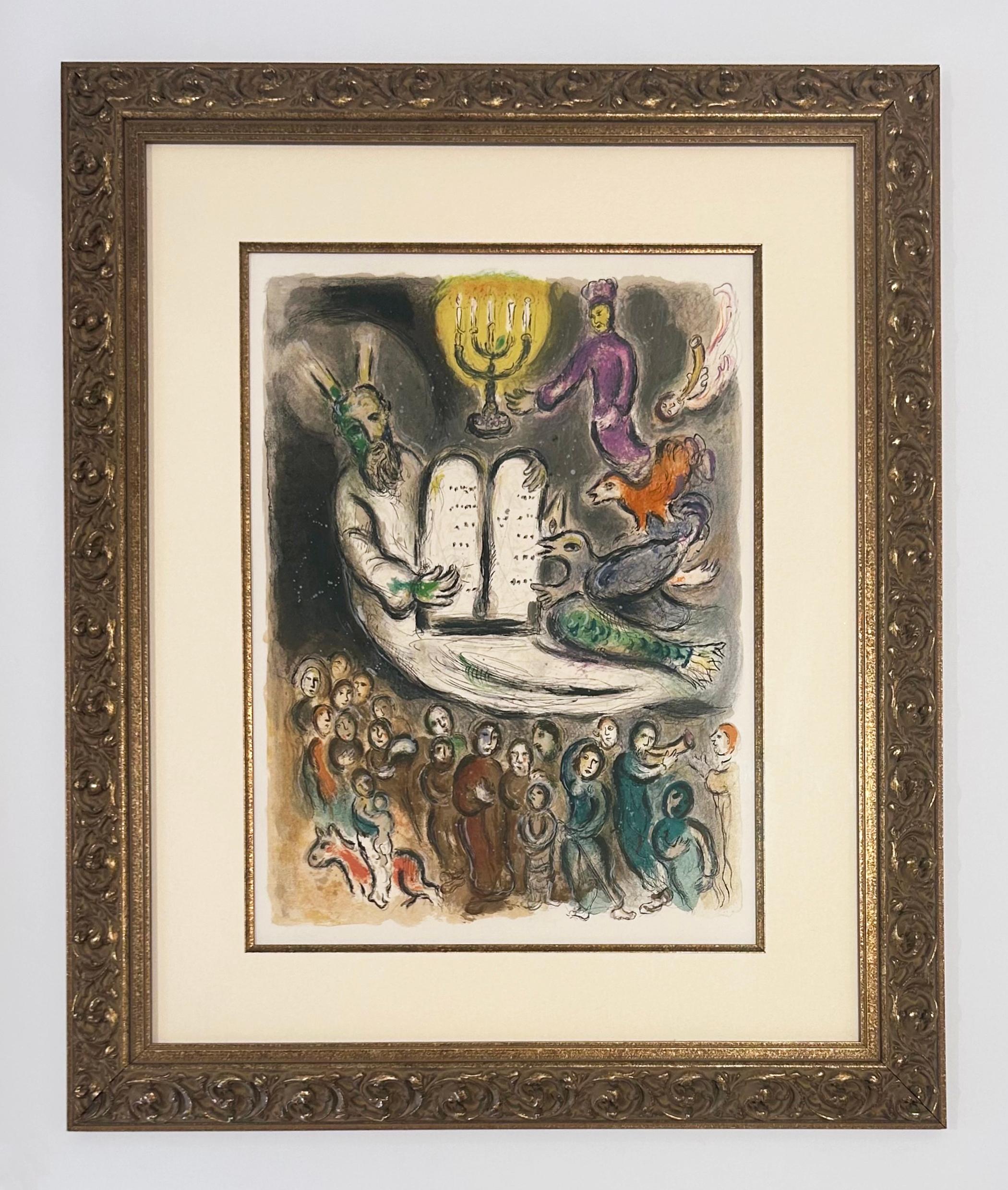 Moisés muestra a los ancianos las Tablas de la Ley - Print de Marc Chagall