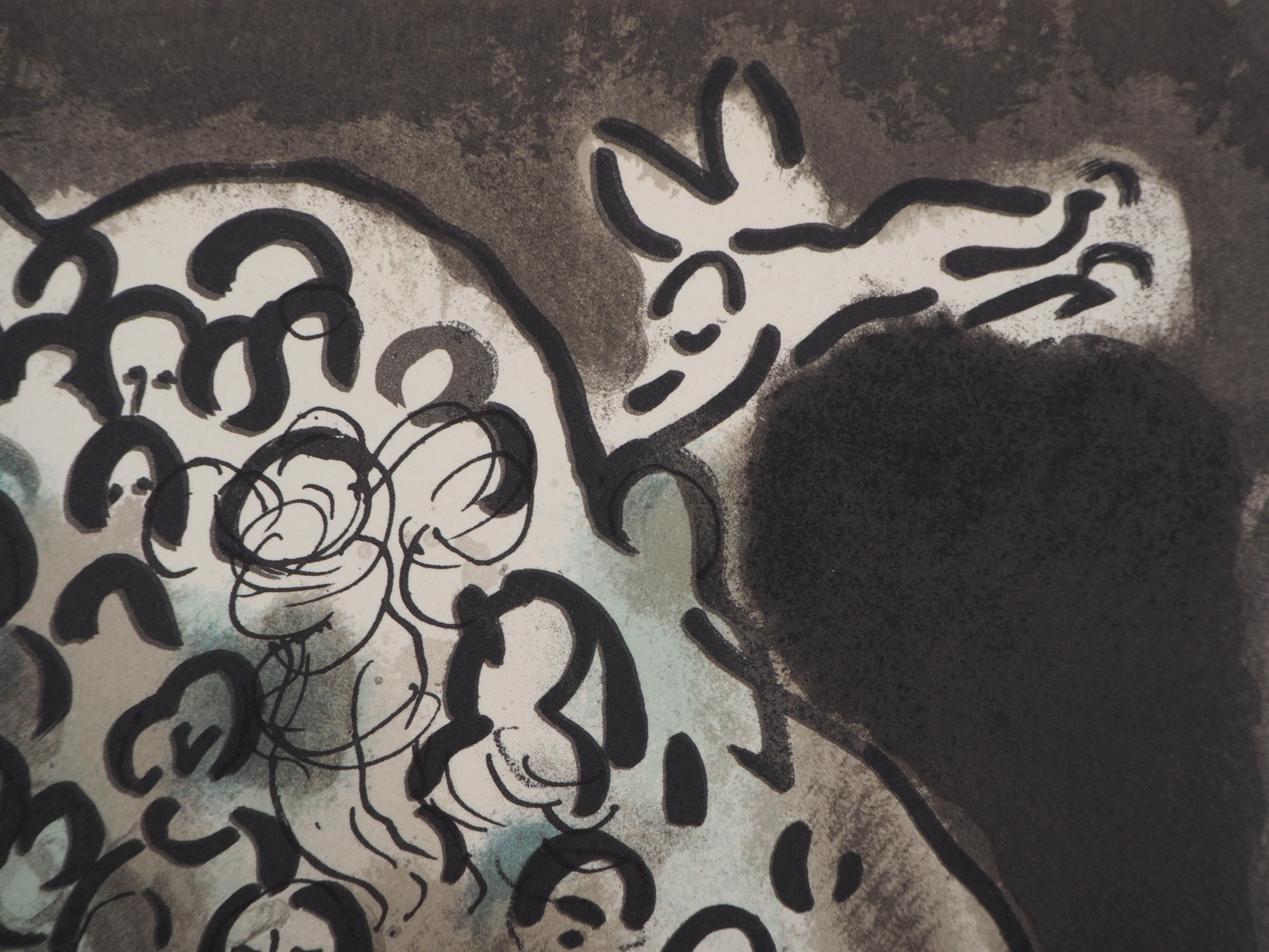 Moses, the Tablets of the Law & His People - Original lithograph - Mourlot #689 For Sale 1