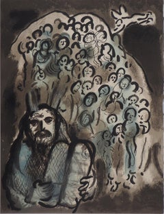 Moses, the Tablets of the Law 
His People - Original lithograph - Mourlot #689