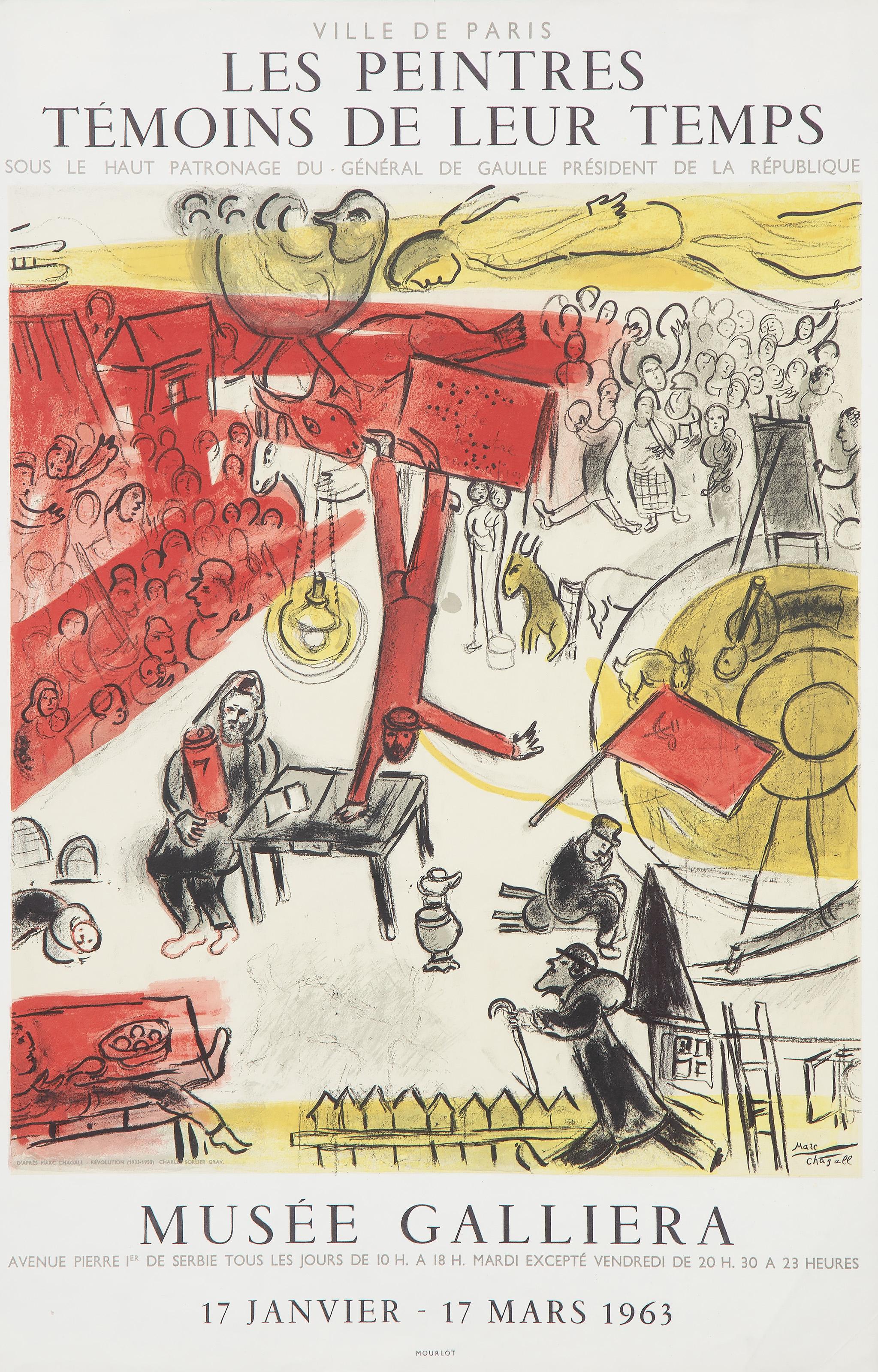 Musee Galliera Ausstellungsplakat - Revolution, Lithographieplakat von Marc Chagall, Musee Galliera