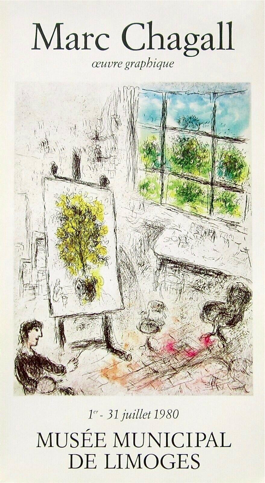 Landscape Print de Marc Chagall - Museo Municipal de Limoges, 1980 Litografía offset de exposición