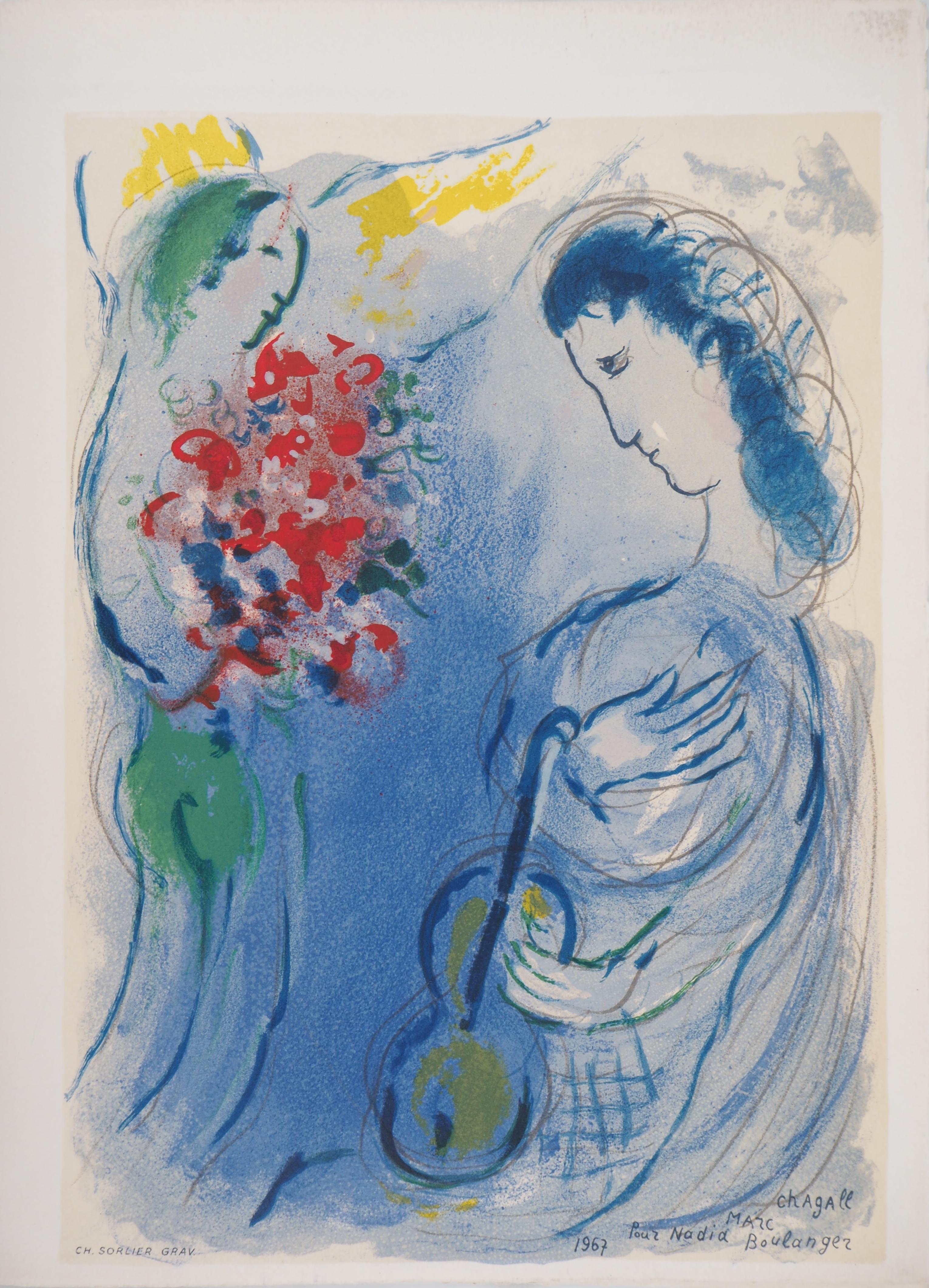 Music Angel - Stone lithograph - Catalog Raisonne : Mourlot #CS25 - Modern Print by Marc Chagall