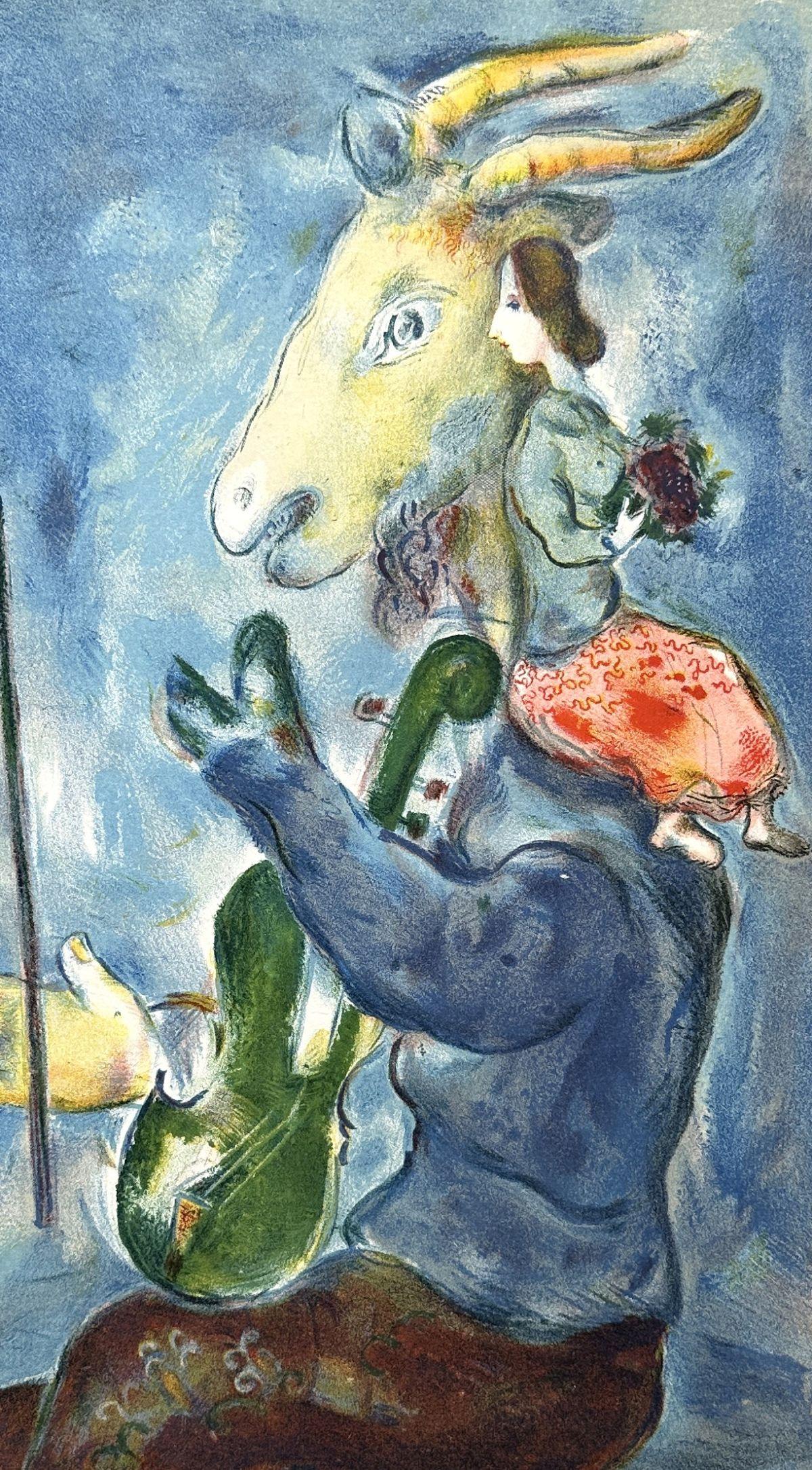 Musician & Woman (Spring) - Lithograph in colors - Modern Print by Marc Chagall