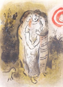 Naomi and Her Daughters-in-Law - Lithograph by Marc Chagall - 1960