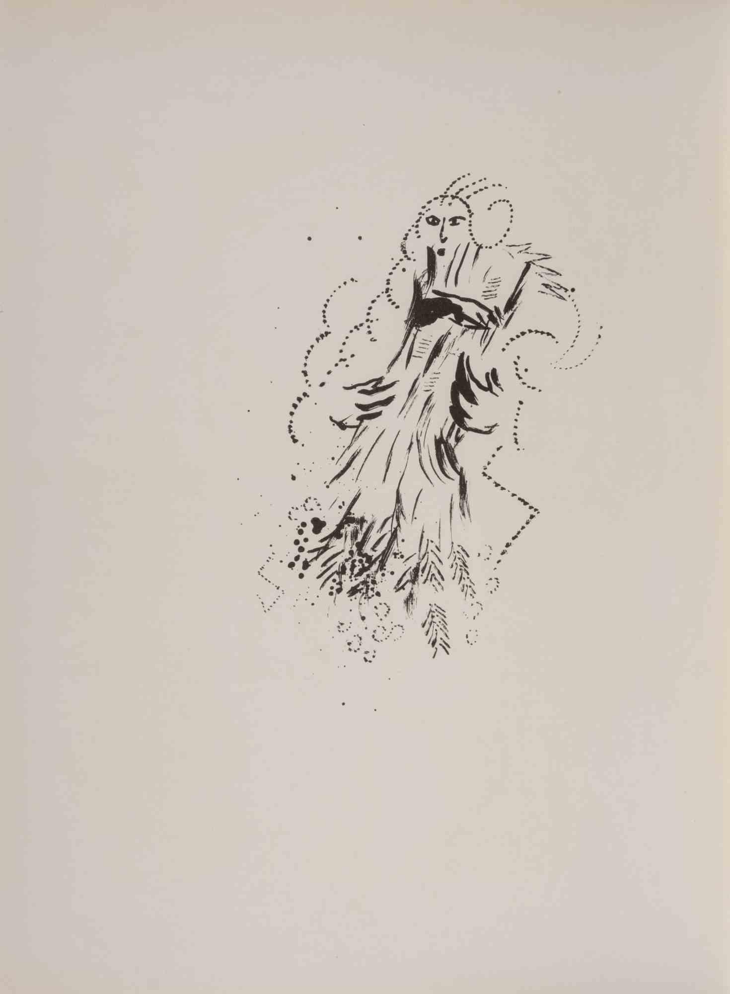 Noemí y sus nueras - Litografía de Marc Chagall - 1960 en venta 1