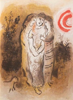 Naomi and her Dughters-in-law - Lithograph by Marc Chagall - 1960