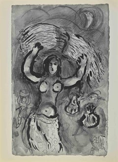 Naomi et sus Brus - Lithographie von Marc Chagall - 1960