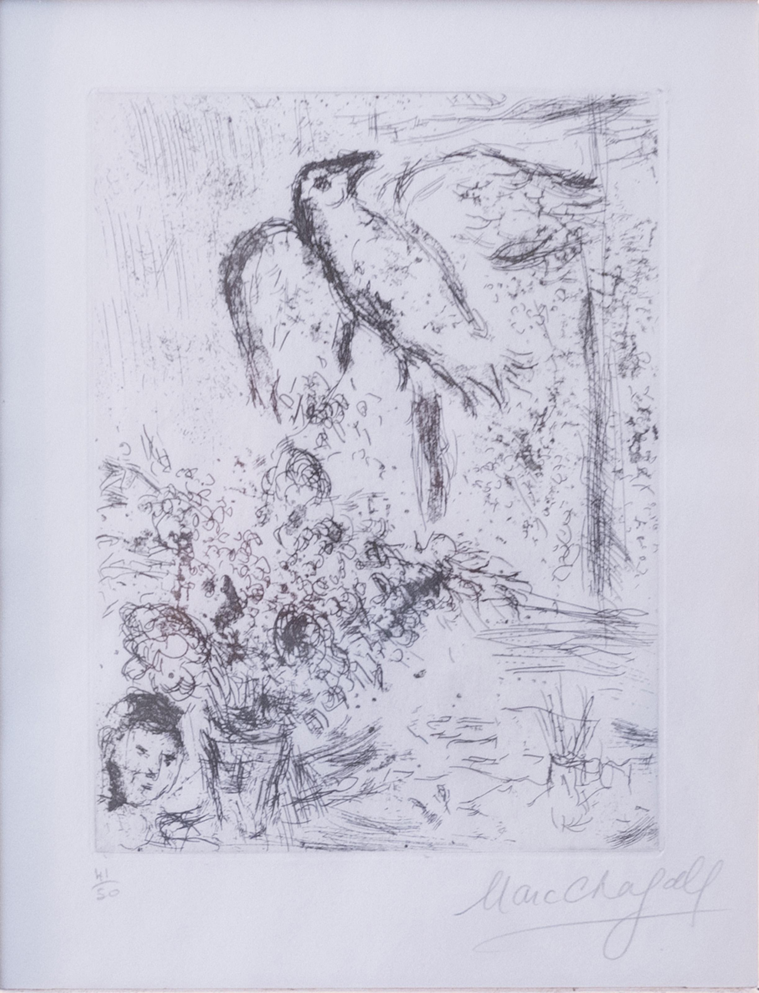 Nature Morte au Grand Oiseau, Modern Etching by Marc Chagall For Sale 1