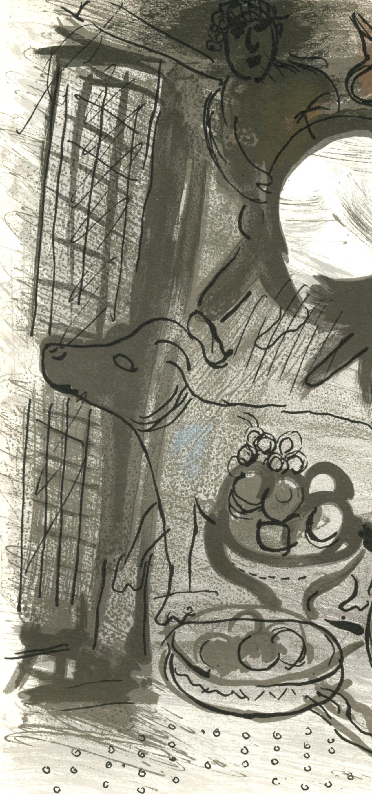 Nature morte brune (Cramer 34; Mourlot 205), Chagall - Figurative Print Grigio di Marc Chagall