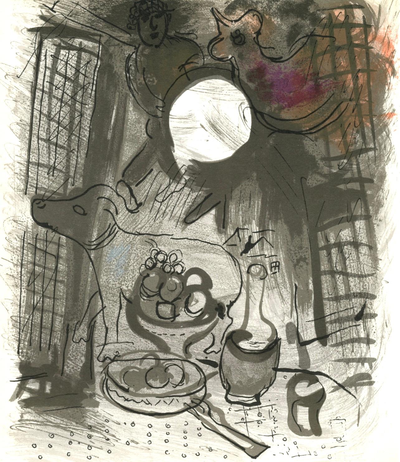 Figurative Print di Marc Chagall - Nature morte brune (Cramer 34; Mourlot 205), Chagall