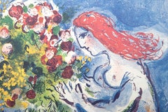 Nice Soleil Fleurs (La Baie des Anges), Modern Lithograph Poster by Marc Chagall
