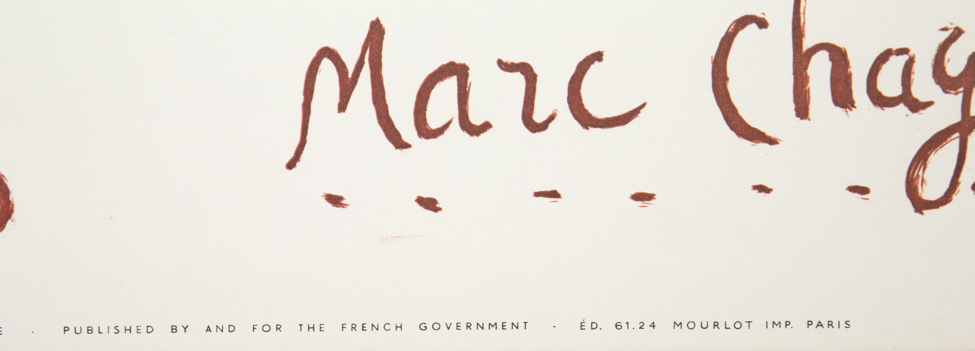 Nice Soleil Fleurs (La Baie des Anges), affiche lithographique offset de Marc Chagall en vente 3