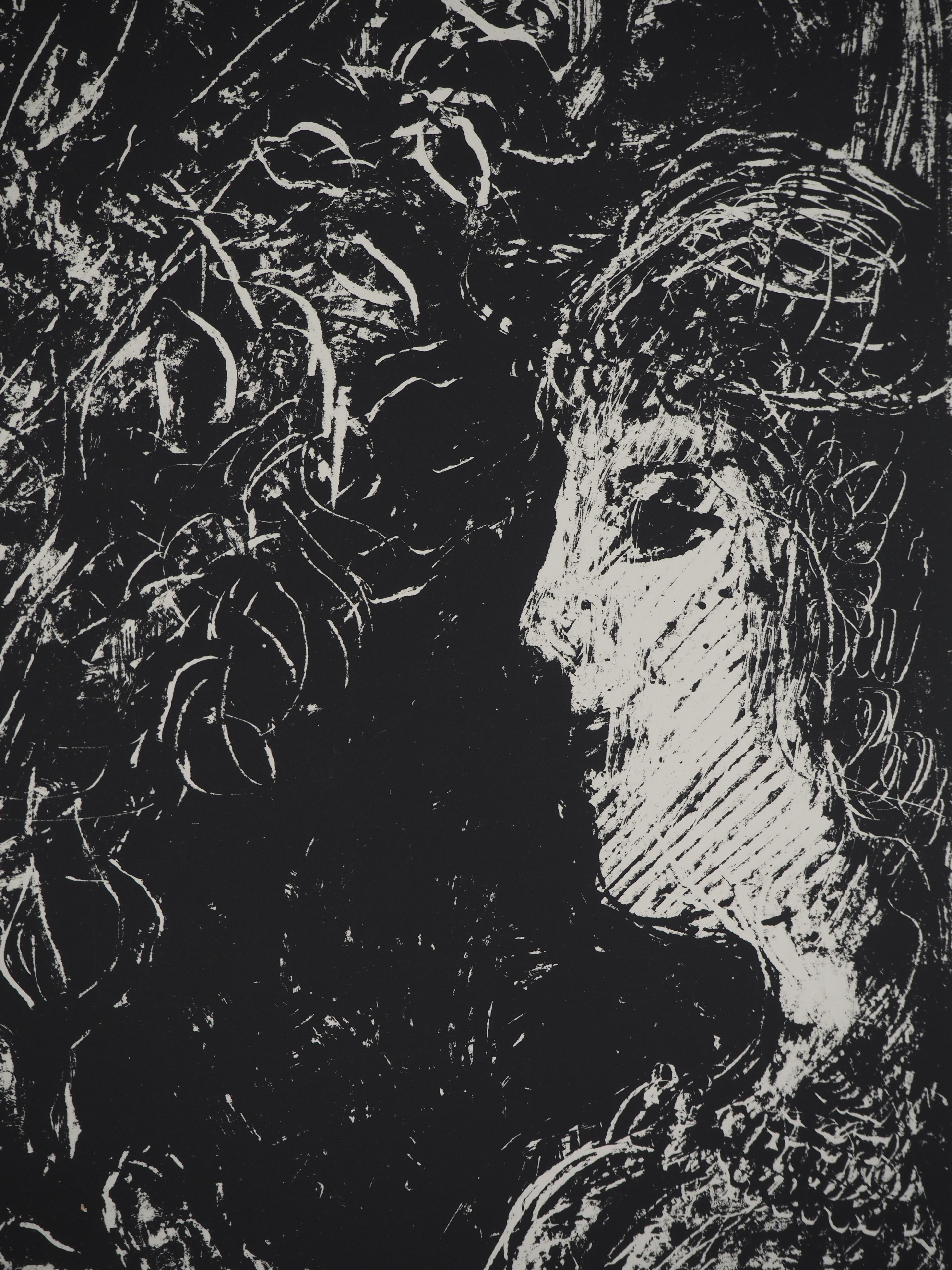 Night Bouquet - Original lithograph (Mourlot #693) - Modern Print by Marc Chagall