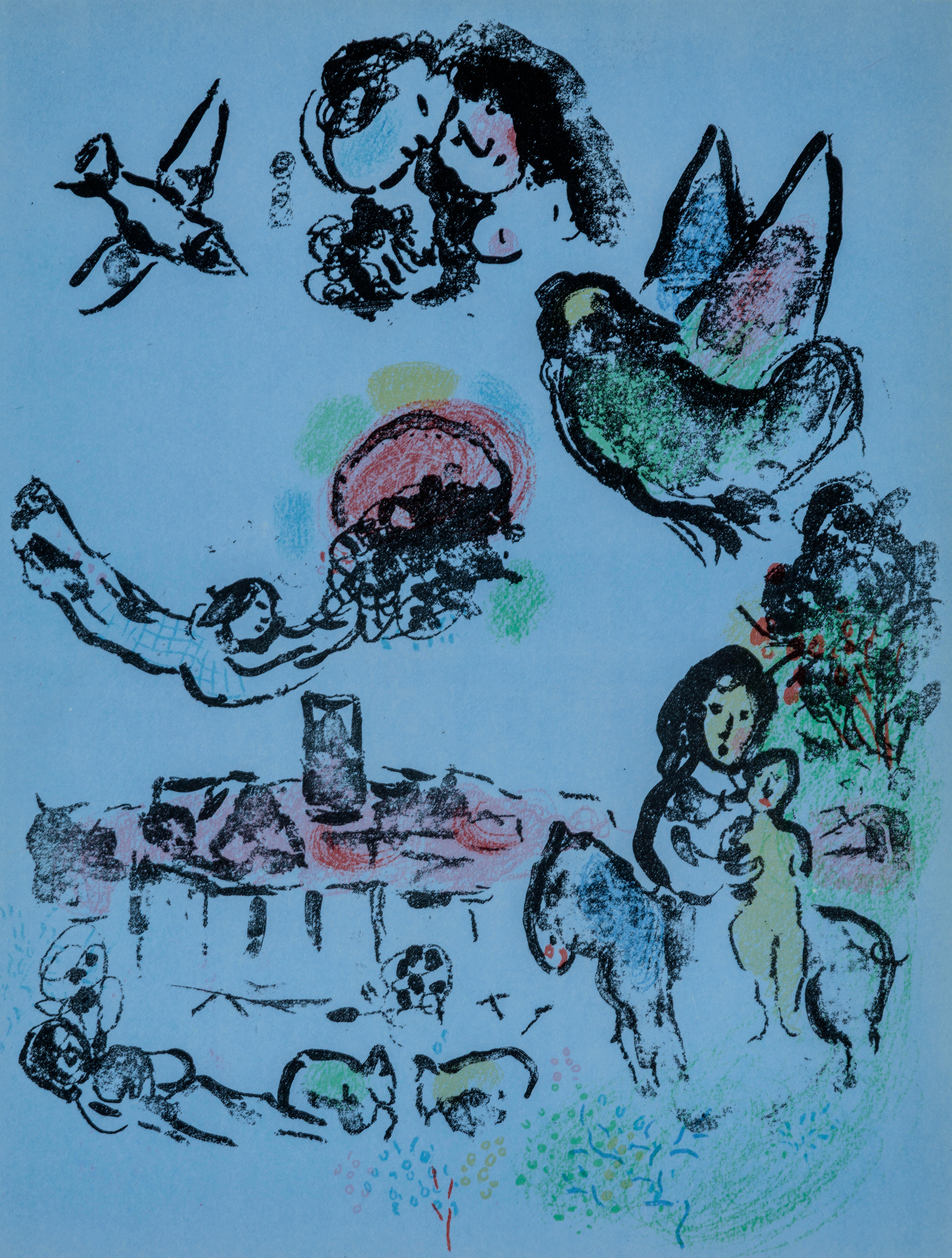 Marc Chagall Landscape Print - Nocturne à Vence (Nocturne at Vence)