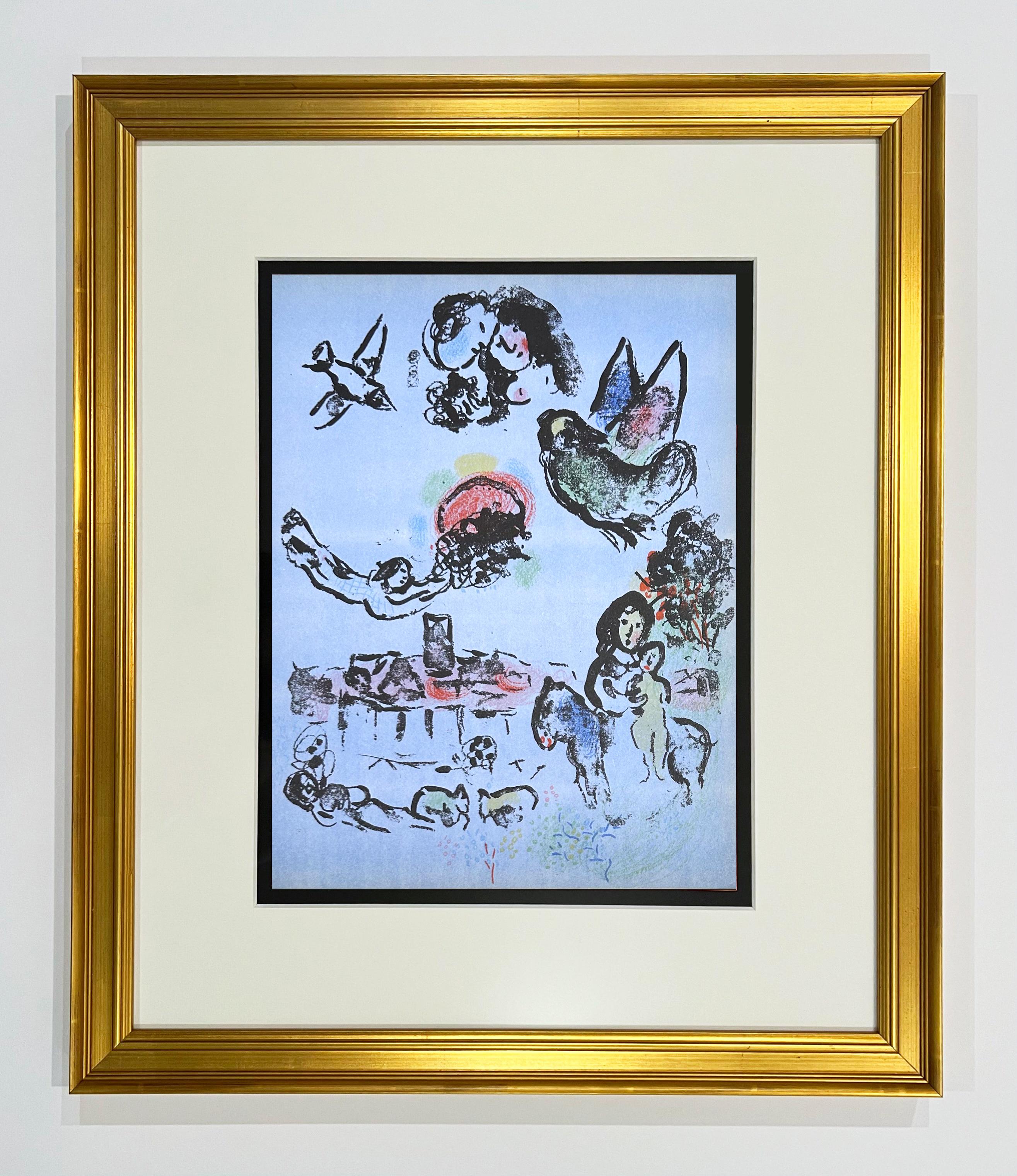 Nocturne at Vence, von 1963, Mourlot-Lithographie II, Nocturne II – Print von Marc Chagall