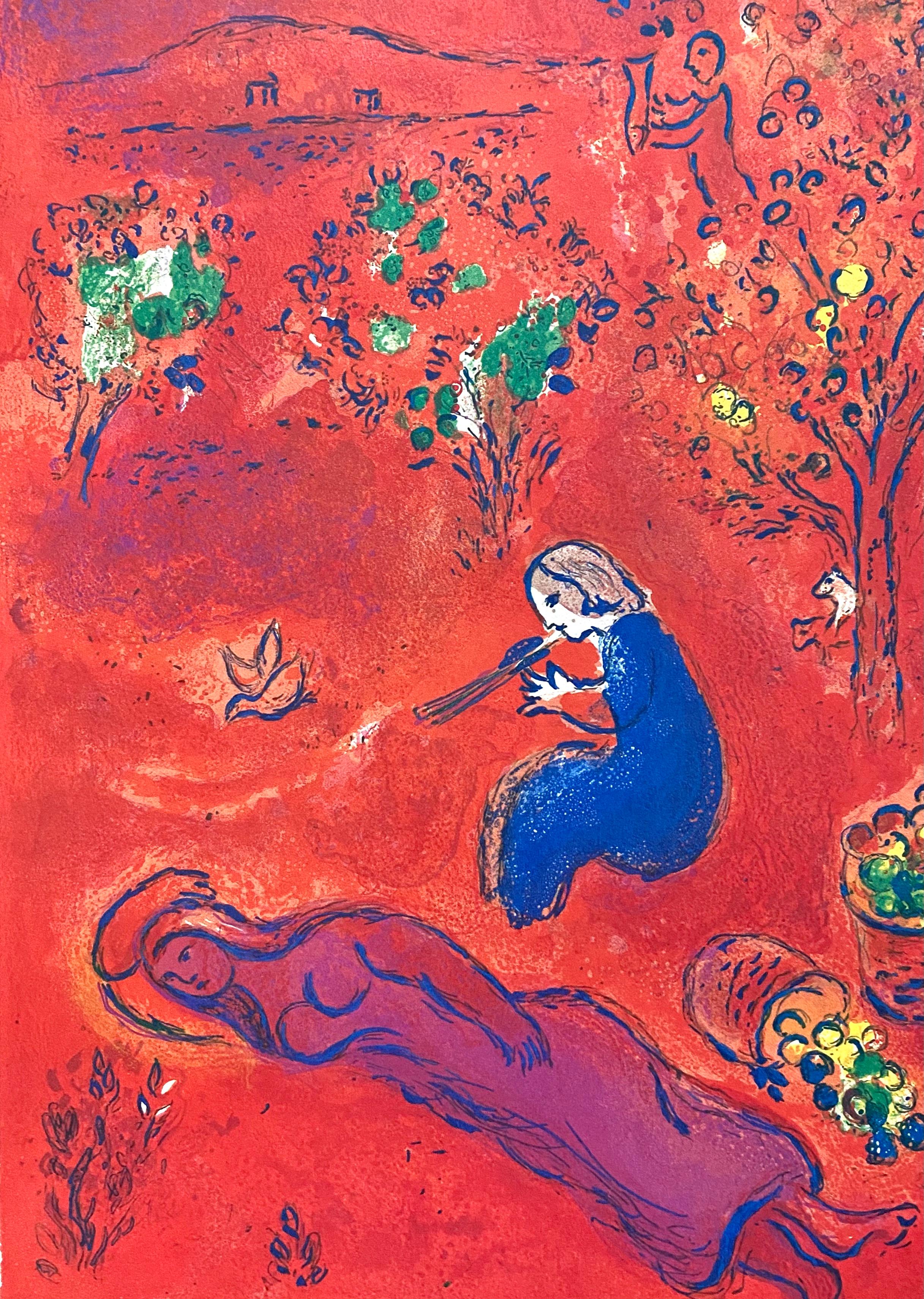 Marc Chagall Landscape Print - “Noon, in Summer, ” Daphnis et Chloé