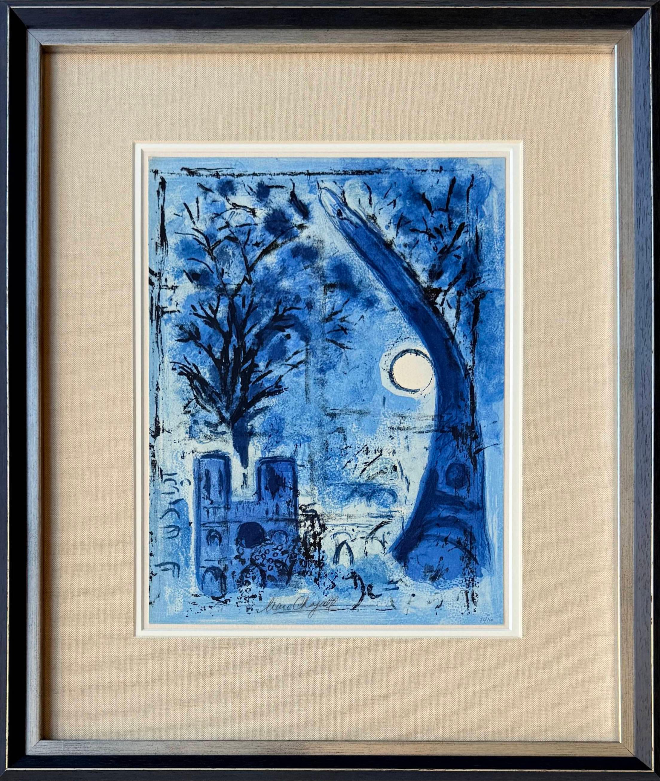 Notre Dame et la tour Eiffel - Art de Marc Chagall