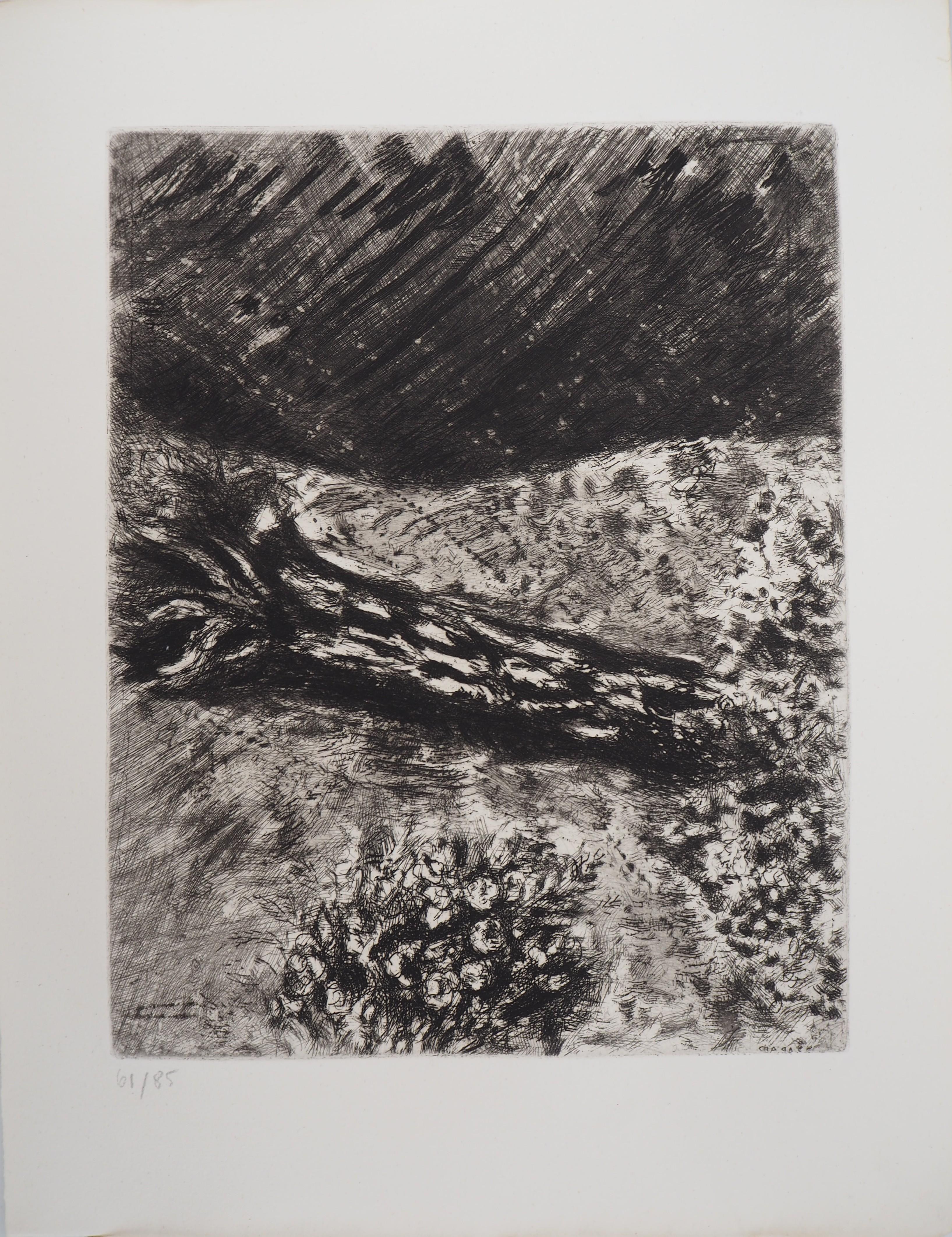 Marc Chagall Animal Print – Eiche und Schilf – Original-Radierung – Ref. Sorlier #105