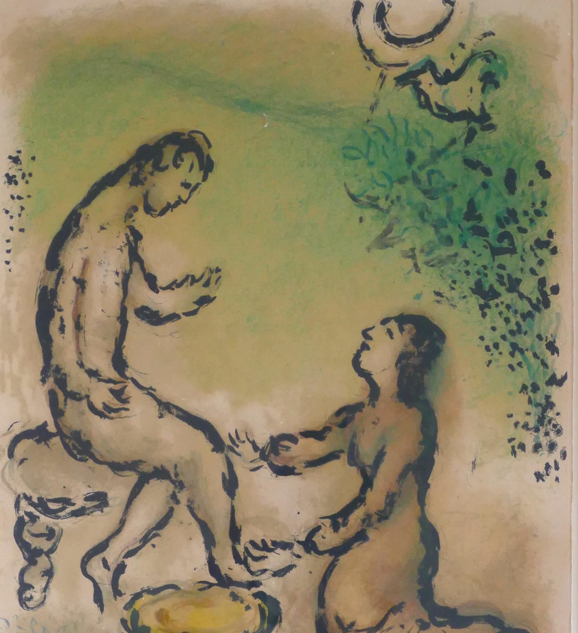 Odysseus and Euryklea - Original Lithograph by Marc Chagall - 1975 1