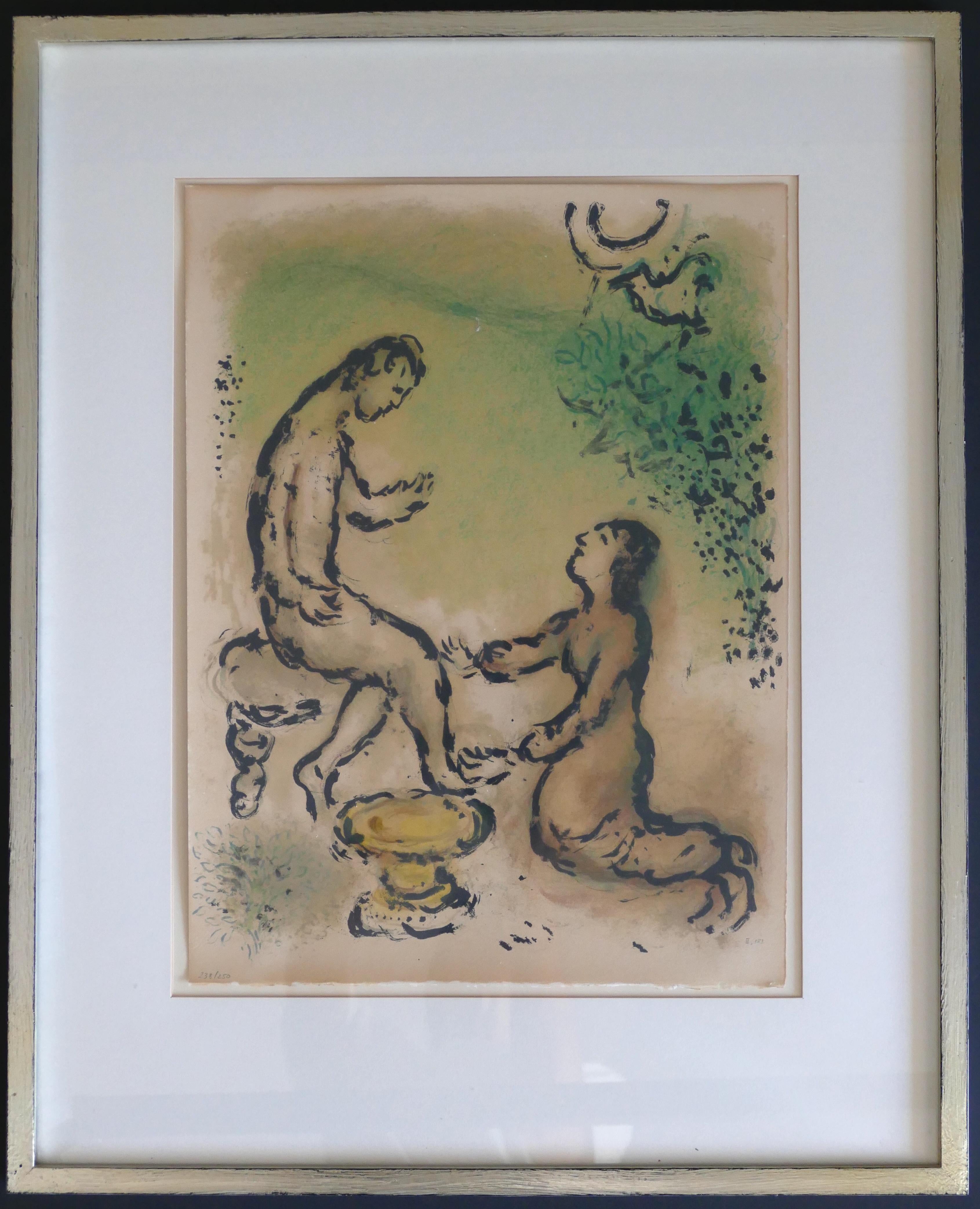 Odysseus and Euryklea - Original Lithograph by Marc Chagall - 1975 2