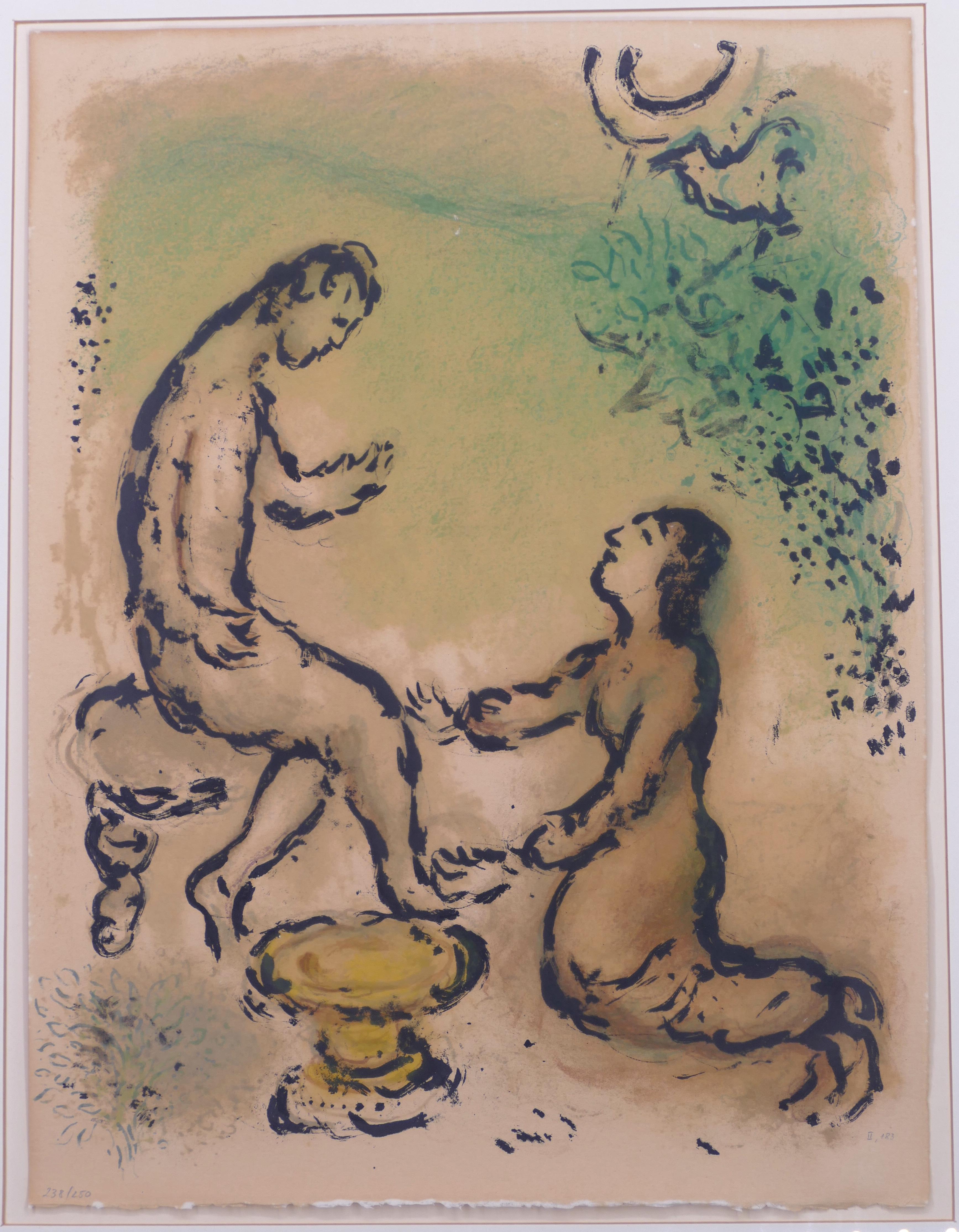 Odysseus and Euryklea - Original Lithograph by Marc Chagall - 1975 4