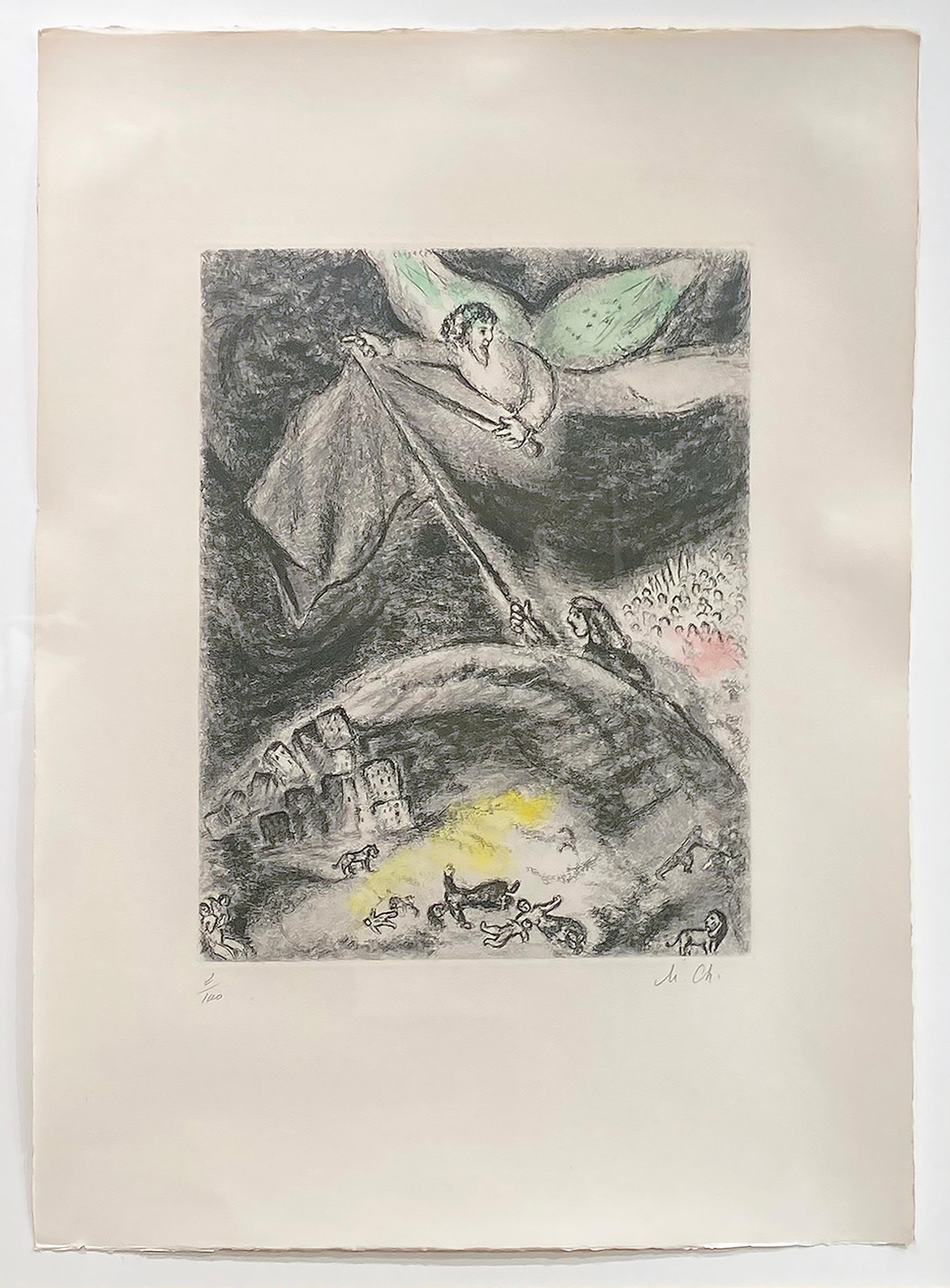 Marc Chagall Figurative Print - Oracle Over Babylon (from the Bible)