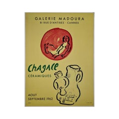 Poster originale del 1962 di Marc Chagall - Mostra di ceramica alla Galerie Madoura