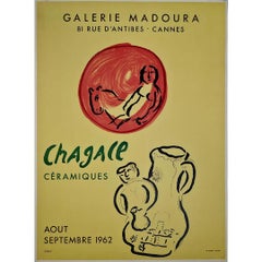 Poster originale del 1962 di Marc Chagall - Mostra di ceramica alla Galerie Madoura
