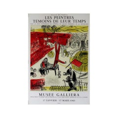 Original 1963 poster by Marc Chagall - Les peintres témoins de leur temps