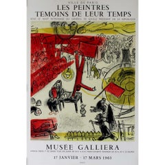 Cartel original de Marc Chagall de 1963 - Les peintres témoins de leur temps