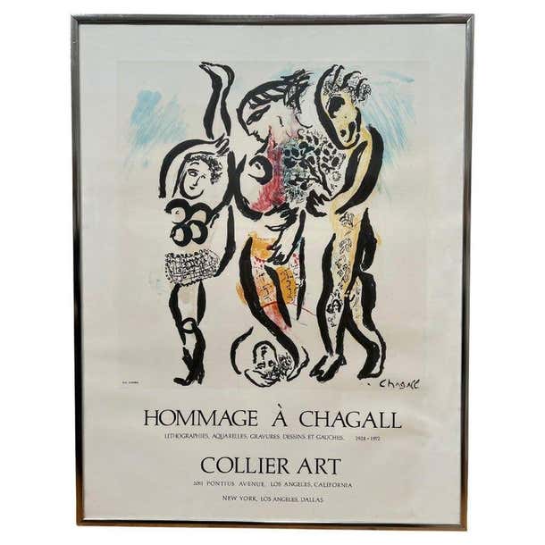 Original Marc Chagall Lithograph Exhibition Poster For Sale at 1stDibs ...