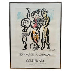 Cartel de exposición litografía original de Marc Chagall