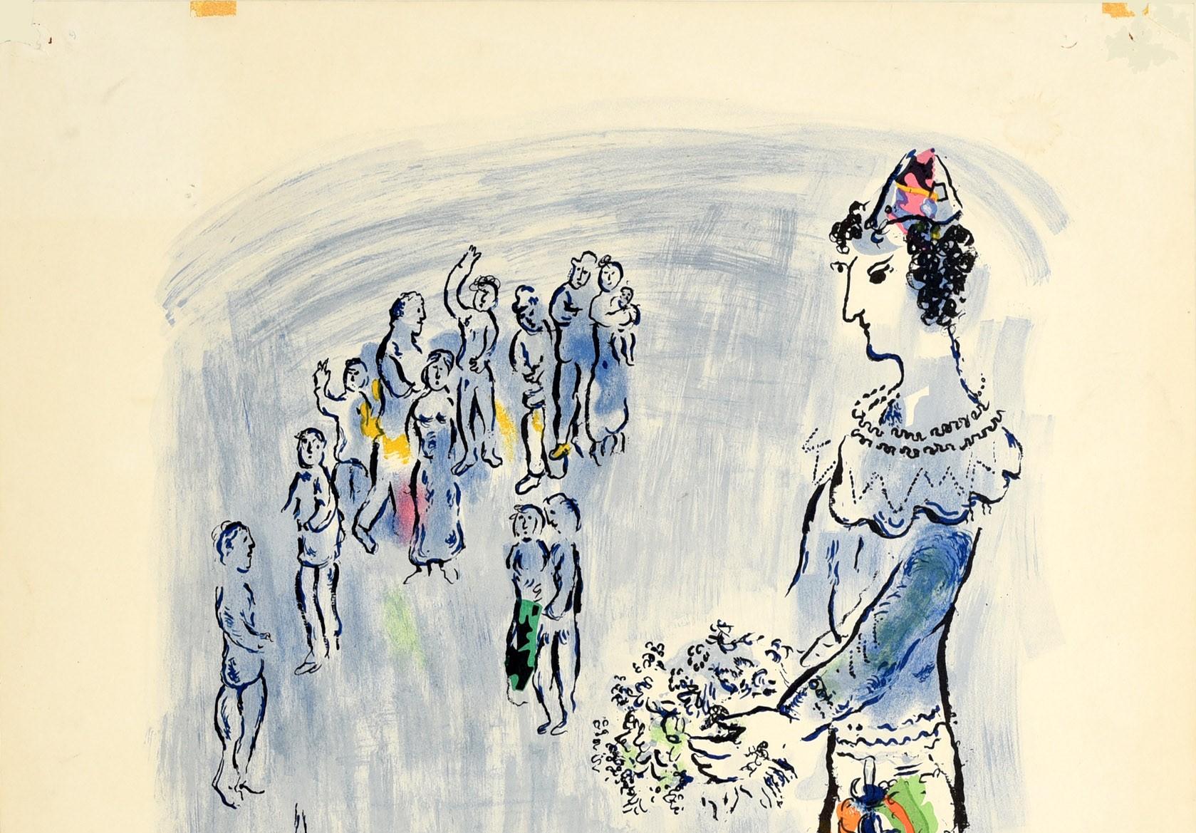 Affiche d'origine d'exposition vintage Marc Chagall Magician Of Paris Grand Palais 1