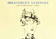 Original Vintage-Poster, Marc Chagall, Kupferstich-Ausstellung, Familienporträt, Selbstporträt