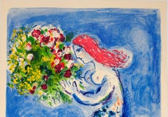 Original Vintage Travel Poster For Nice Soleil Fleurs Marc Chagall Sun Flowers