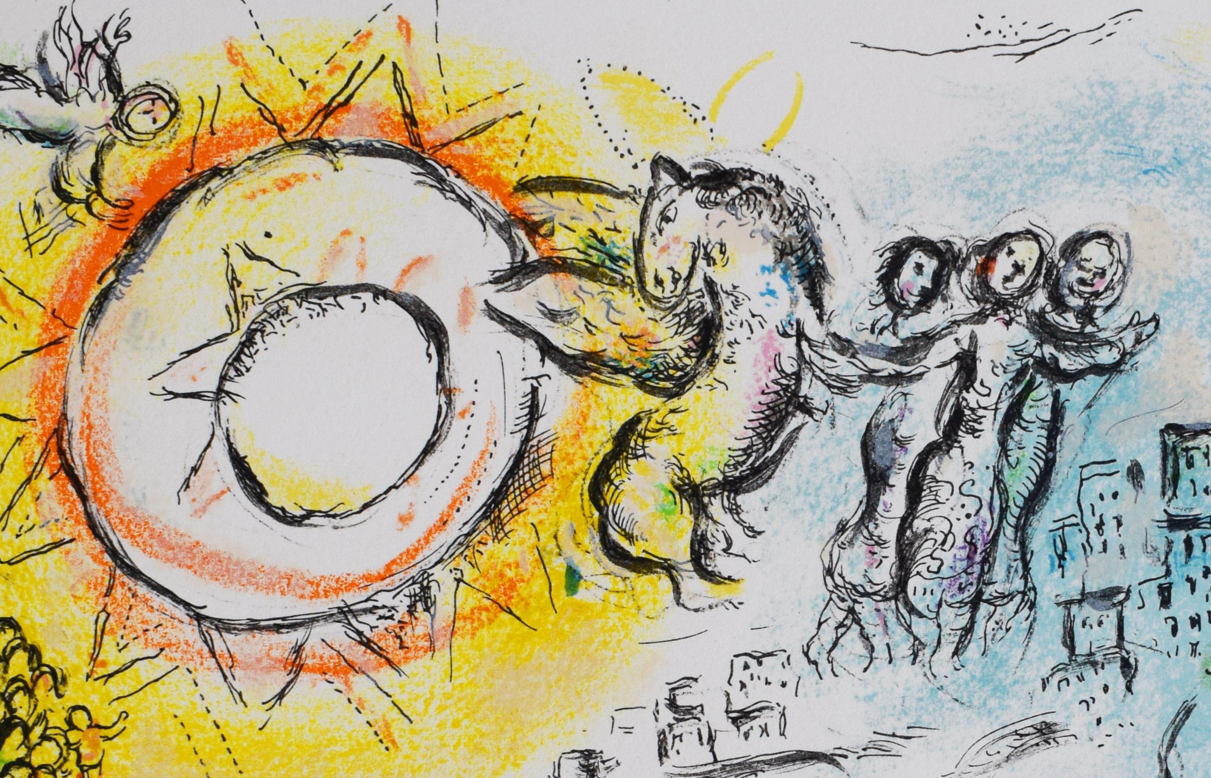 Orpheus  Orphée - Surrealism Mythology Greek - Gray Figurative Print by Marc Chagall