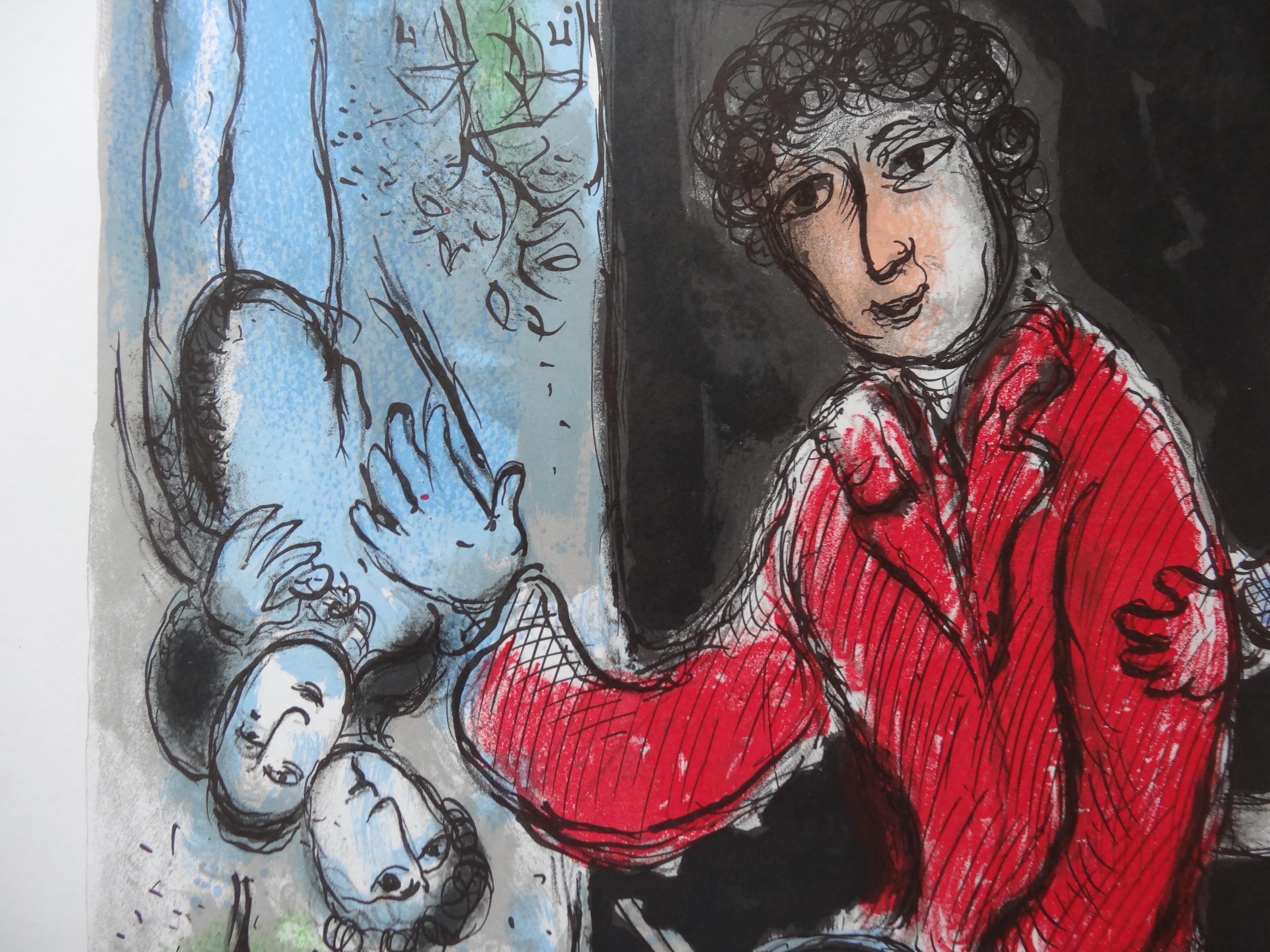 Marc CHAGALL (after)
Painter in the Workshop (The Lovers), 1978

Lithograph engraved by Charles Sorlier under the supervision of Marc Chagall
Printed signature in the plate
Printed in Mourlot workshop
On paper 71 x 54 cm (c. 28 x 22