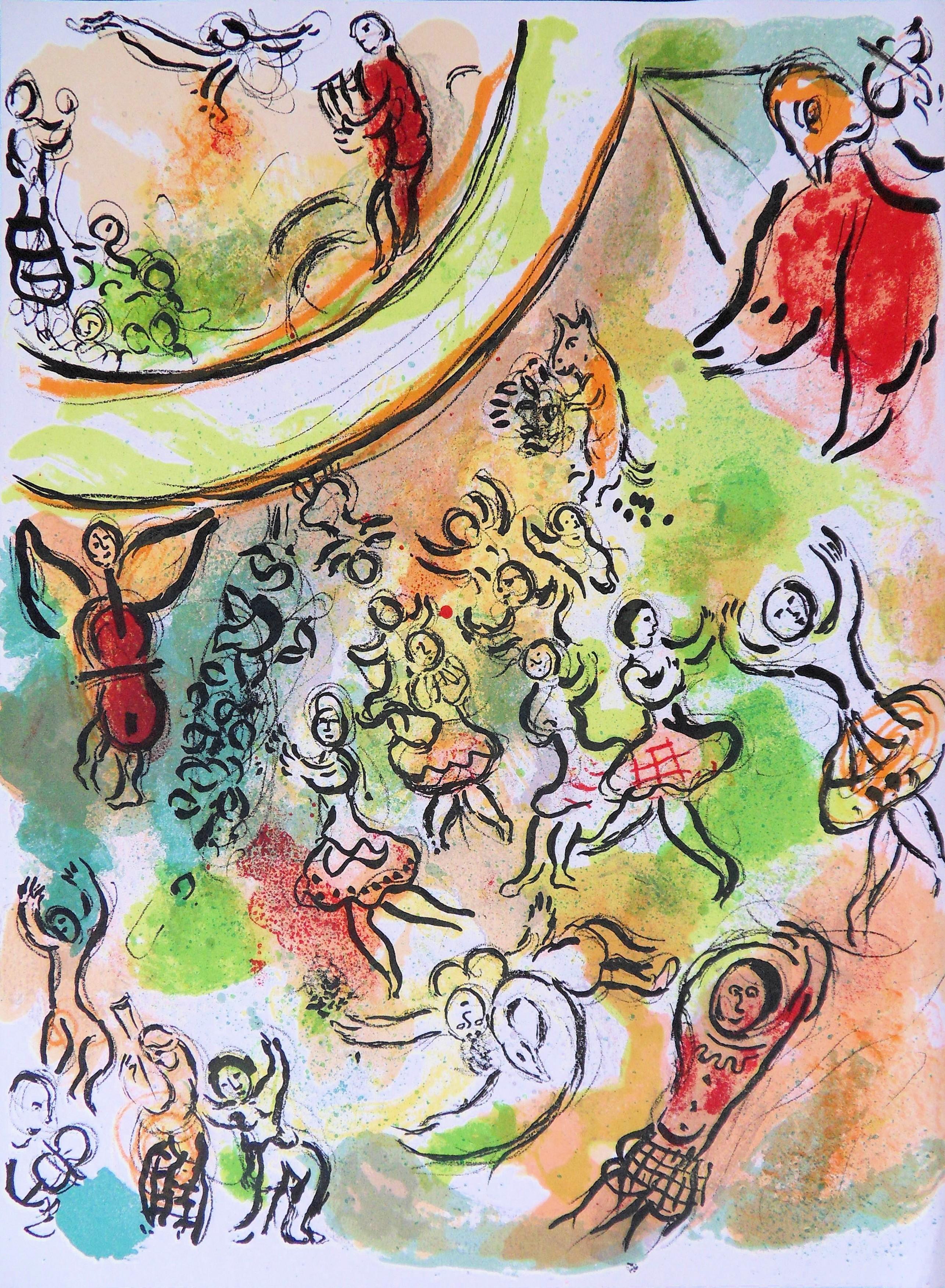 Figurative Print di Marc Chagall - Parigi: soffitto dell'Opera Garnier - litografia originale, Mourlot Paris 1962