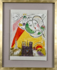 "Paris Fantastique". Lithographie originale en couleur.