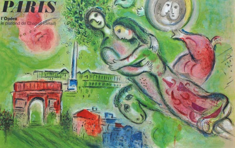 (after) Marc Chagall - Exhibition Poster, The Four Seasons For Sale at (after) Marc Chagall - Exhibition Poster, The Four Seasons For Sale at