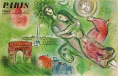 PARIS OPERA VINTAGE FRENCH TRAVEL POSTER after Marc Chagall